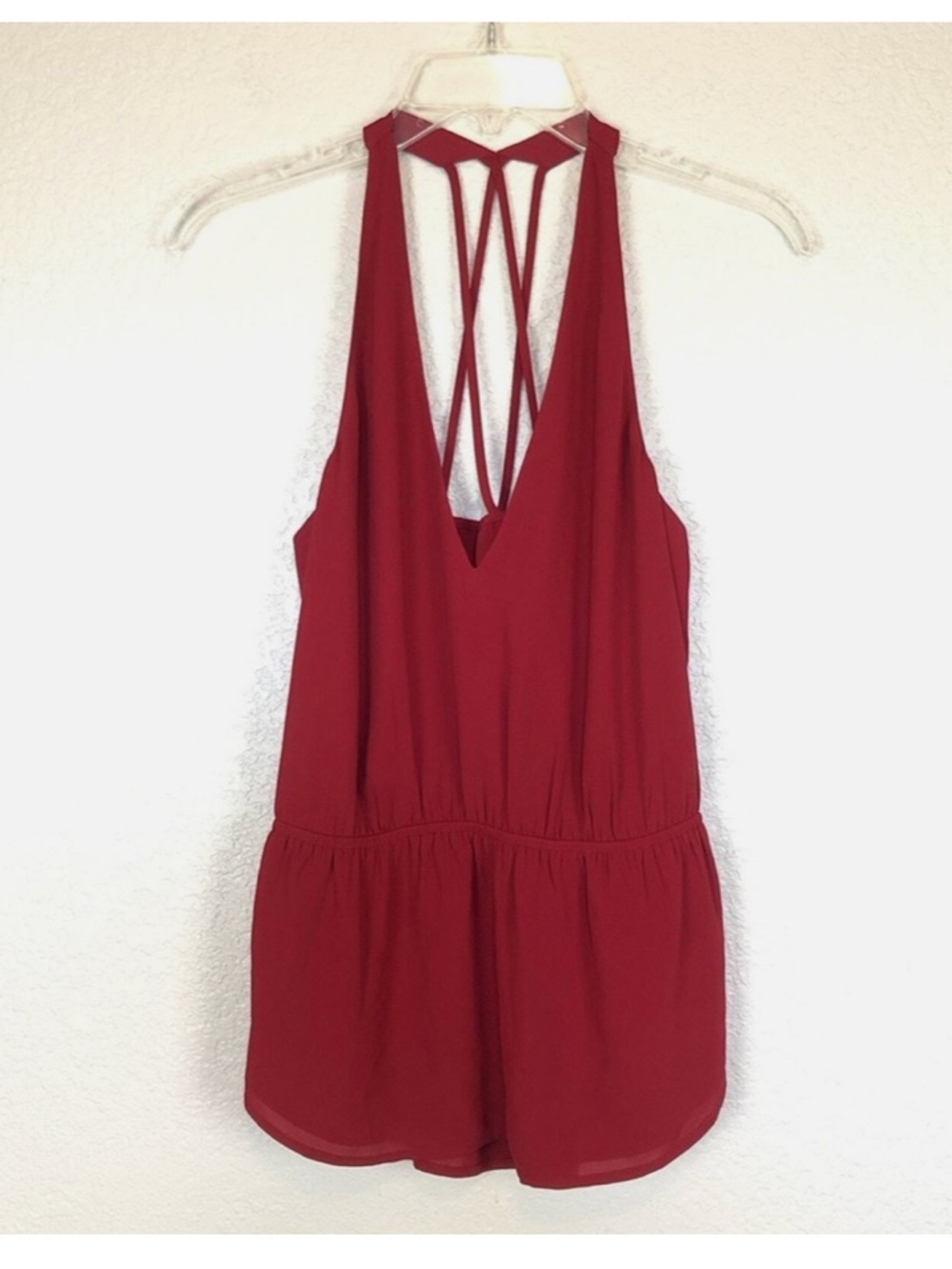 Express maroon red caged back